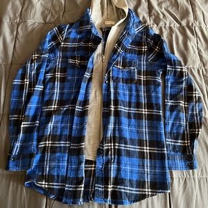 Blue plaid sweater